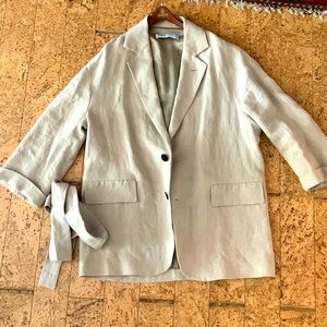 Zara oversized Linen blazer sz M/L